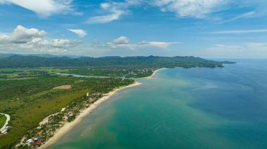 Beautiful sea landscape beach with turquoise water. Sipalay, Negros, Philippines.