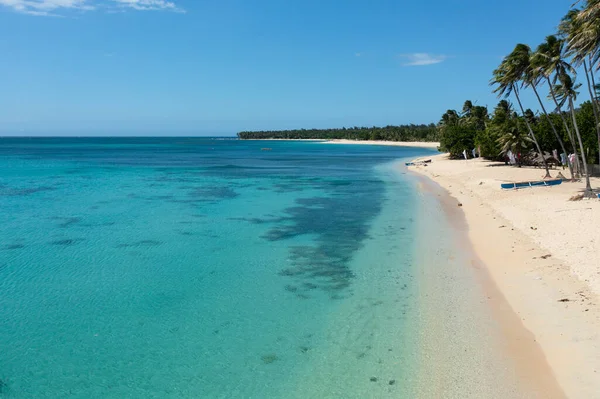 stock image Tropical sandy beach and blue sea. Tropical beach scenery. Pagudpud, Ilocos Norte Philippines