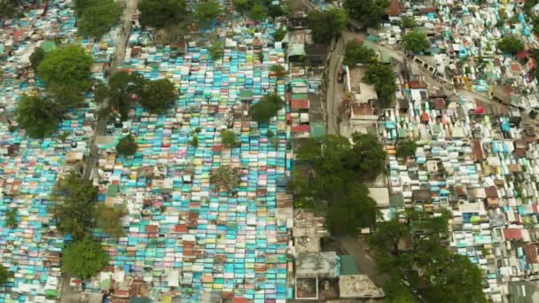 Noordelijke Begraafplaats Manilla Van Bovenaf Een Toeristische Plek Waar Lokale — Stockvideo
