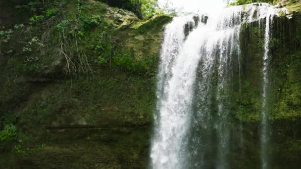 Vodopád Tropické Horské Džungli Zpomal Ben Ben Falls Negři Filipíny — Stock video