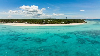 Top view of tropical island and a beautiful beach. Bantayan island, Philippines.