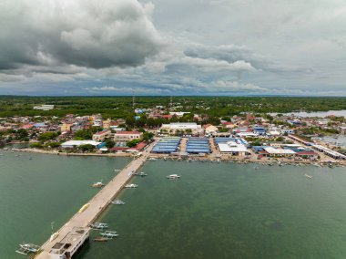 Coastal town on Bantayan Island. Philippines.
