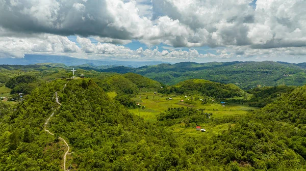 Chaîne Montagnes Avec Végétation Tropicale Verte Negros Philippines — Photo