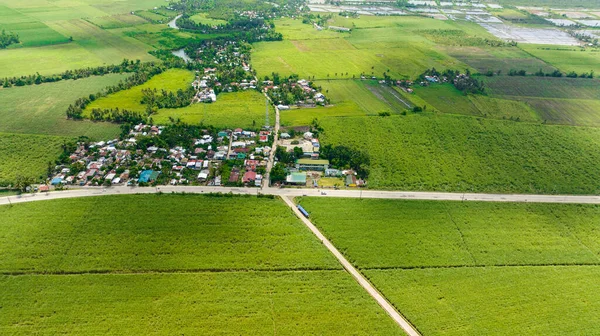 Αεροφωτογραφία Γεωργικής Γης Και Φυτειών Ζαχαροκάλαμου Negros Φιλιππίνες — Φωτογραφία Αρχείου