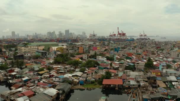 Ciudad Manila Metrópolis Más Grande Asia Con Rascacielos Edificios Modernos — Vídeo de stock