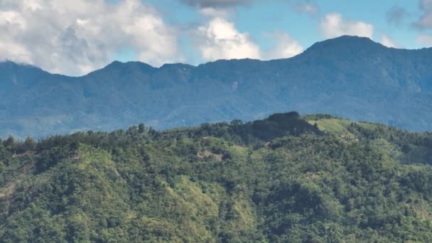 Bovenaanzicht Bergen Heuvels Met Groene Vegetatie Bomen Tropen Negros Filipijnen — Stockvideo