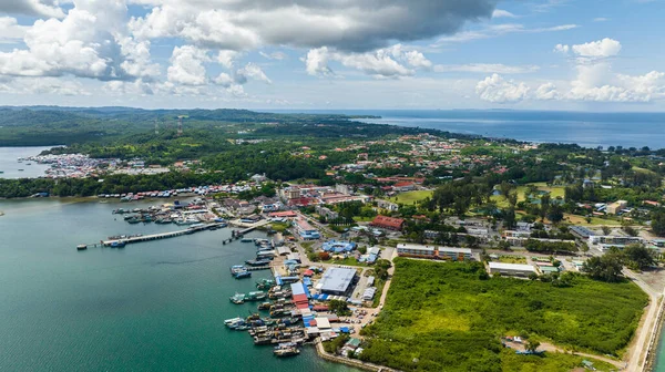 Vista Aérea Cidade Kudat Está Localizado Ilha Bornéu Estado Sabah — Fotografia de Stock