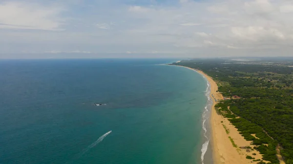 stock image Aerial drone of Beautiful sea landscape beach with turquoise water. Sri Lanka.