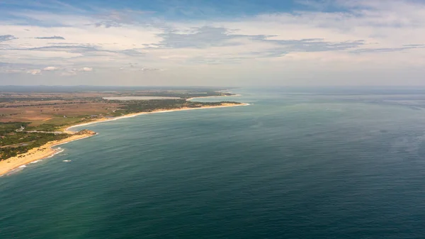 Dron Aéreo Costa Isla Sri Lanka Con Una Playa Océano — Foto de Stock