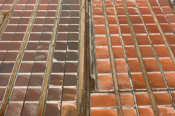 Солевой Пруд Солевые Пруды Наполненные Океаном Шри Ланка — стоковое фото