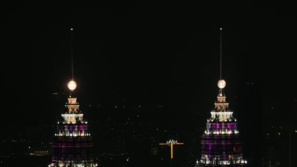 Kuala Lumpur Malaysia September 2022 Aerial View Petronas Twin Towers — Stock Video