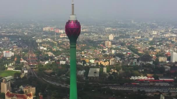 Lotus Tower Colombo Sri Lanka Kolombo Adalah Pusat Keuangan Pulau — Stok Video