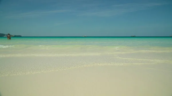 Тропічний Пляж Бірюзова Вода Острові Боракай Філіппіни Літо Туристична Відпустка — стокове фото