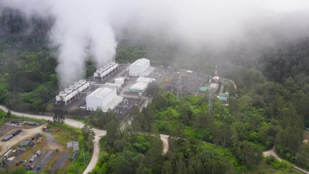 Geotermální Elektrárna Hoře Apo Pára Potrubí Geotermální Elektrárně Mindanao Filipíny — Stock video