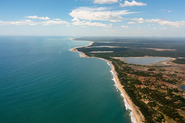 Costa Sri Lanka Con Océano Las Playas Tierras Agrícolas Pueblos — Foto de Stock