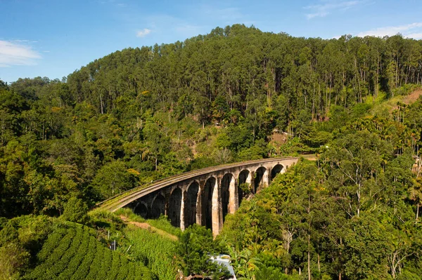 The famous nine arch bridge of the railway in the jungle. Ella, Sri Lanka.