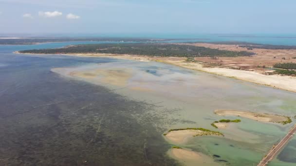 Θαλάσσιο Τοπίο Νησιά Και Γαλάζιος Ωκεανός Τζάφνα Σρι Λάνκα — Αρχείο Βίντεο