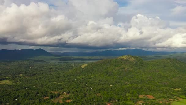 Гори Вкривали Тропічний Ліс Дерева Блакитне Небо Хмарами Шрі Ланка — стокове відео