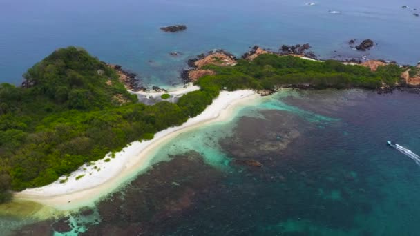 熱帯の島の美しい砂浜 スリランカのピジョン島 — ストック動画