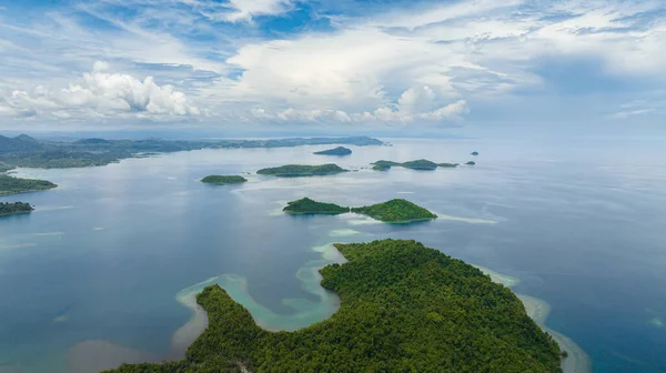 Marinha Aérea Com Ilhas Tropicais Mar Azul Bornéu Sabah Malásia — Fotografia de Stock