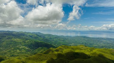 Mountains to the sea and the island of Cebu. Negros, Philippines