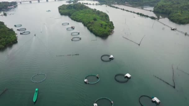 Rybolov Ostrově Luzon Filipínách Rybí Farma Výhled Shora Letecký Pohled — Stock video