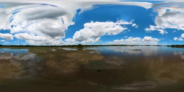 Letecký Pohled Jezero Panama Wewa Srí Lance Tropická Džungle Virtuální — Stock video