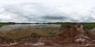 Göl, Sri Lanka yağmur ormanlarında bataklık. 360Video.