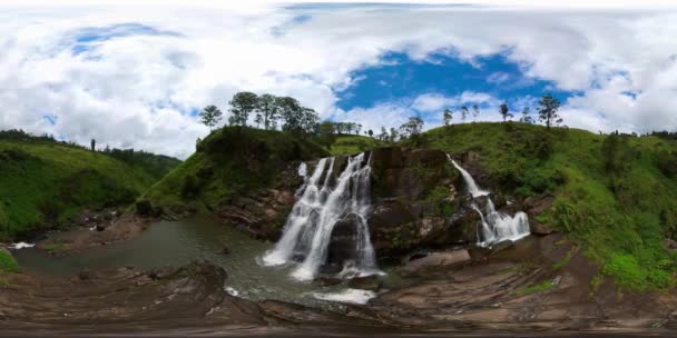 Cascata Tropicale Montagna Clair Falls Sri Lanka 360 Panorama — Video Stock
