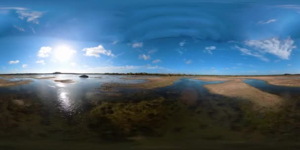 Lago Pássaros Parque Nacional Kumana Sri Lanka Realidade Virtual 360 — Vídeo de Stock