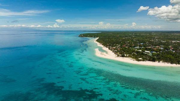 Güzel Bir Plajı Olan Tropikal Adanın Havadan Görünüşü Kota Sahili — Stok fotoğraf