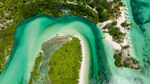 Schöner Strand Mit Türkisfarbenem Wasser Balidbid Lagoon Bantayan Island Philippinen — Stockfoto