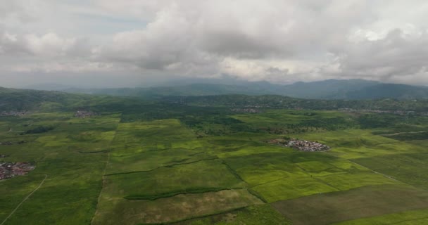 Drone Aereo Altopiani Con Piantagioni Tenute Terreni Agricoli Sumatra Kayu — Video Stock