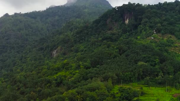 Aerial View Tropical Mountain Range Mountain Slopes Rainforest Sri Lanka — Vídeo de Stock