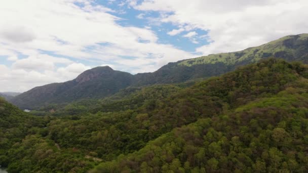 Bergen Groene Heuvels Sri Lanka Hellingen Van Bergen Met Groenblijvende — Stockvideo