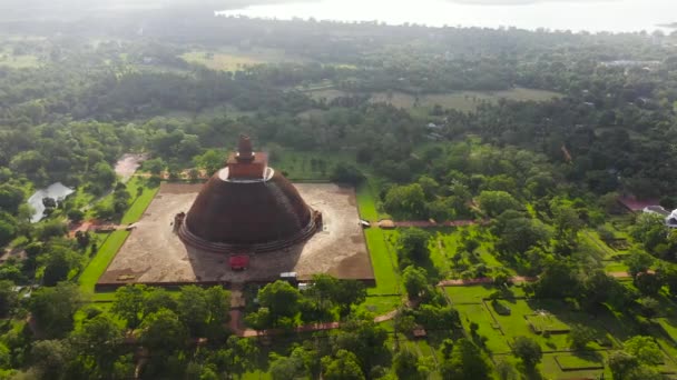 Ovanifrån Buddistiska Stupa Temple Unesco Arv Staden Anuradhapura Sri Lanka — Stockvideo