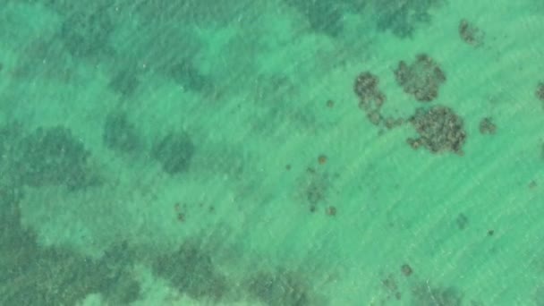 Turkoois Lagune Oppervlak Atol Koraalrif Kopieer Ruimte Voor Tekst — Stockvideo