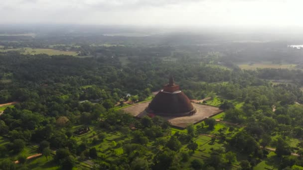 Buddhist Stupa Temple Unescos Arv Staden Anuradhapura Sri Lanka — Stockvideo