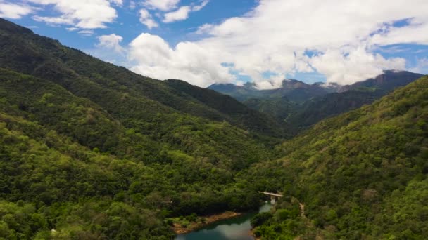 Mountain Slopes Covered Rainforest Jungle Sri Lanka View Valley Mountain — Stockvideo