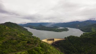 Victoria Barajı 'nın ana amaçlarının hava aracı sulama ve hidroelektrik güç üretimidir. Sri Lanka.