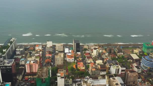 Aerial View City Colombo Embankment Sri Lanka — Stock Video