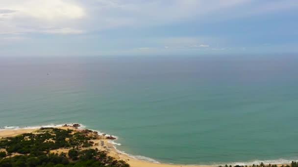 沙滩和绿松石水 斯里兰卡 暑假和旅行假期的概念 — 图库视频影像