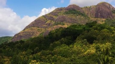 Sri Lanka 'daki dağlar ve yeşil tepeler. Dağların yamaçlarında hep yeşil bitkiler olacak..