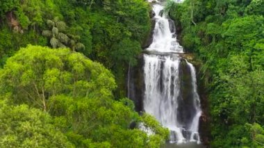 Tropik dağ ormanlarında Şelale 'nin hava aracı. Vernon Dağı, Sri Lanka.