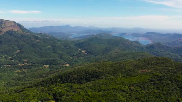 Вид Воздуха Свежую Зеленую Листву Тропические Растения Деревья Покрывает Горы — стоковое видео