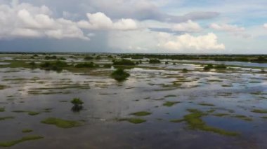 Yağmur mevsiminde Sri Lanka 'da sel basmış topraklar.