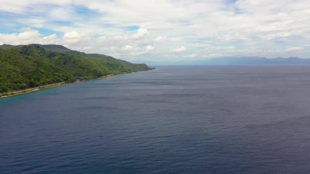 Przylądek Morski Dużymi Wyspami Oddali Sogod Bay Wyspa Leyte Filipiny — Wideo stockowe