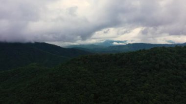 Aerial view of Tropical mountain range and mountain slopes with rainforest. Sri Lanka.