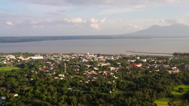 Sorsogon City Luzon Fülöp Szigetek Ázsiai Város Tenger Mellett Felülnézetből — Stock videók