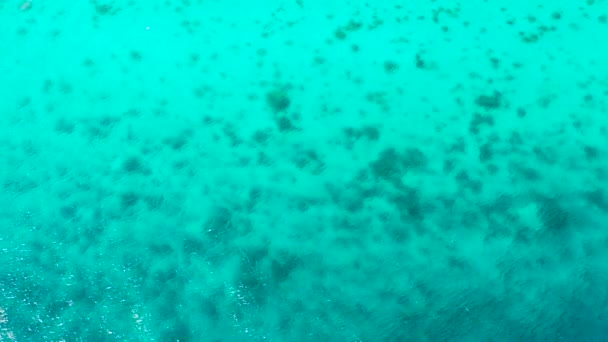 背景为绿松石海水 透明的绿松石海水 天然背景 暑假和旅行假期的概念 — 图库视频影像